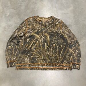 Realtree Camo Long Sleeve Henley Thermal Shirt Men's Size Large Hunting Outdoor